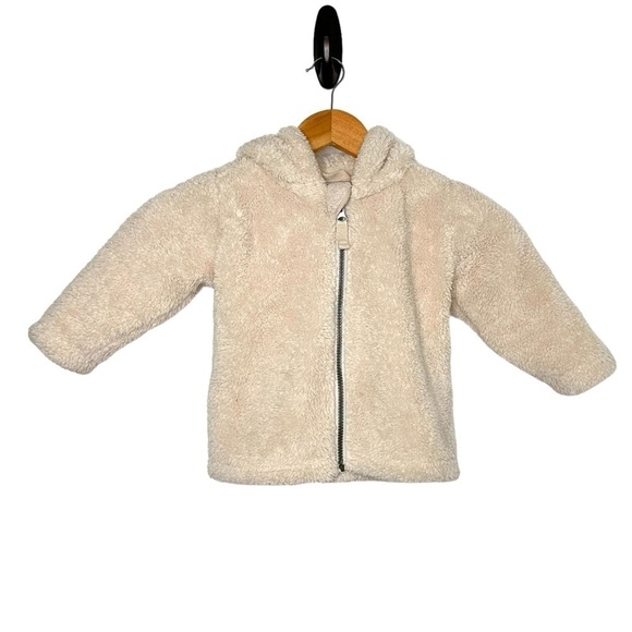 Hanna Andersson Toddler Plush Sherpa Teddy Bear Hoodie Jacket Sz 2T Oatmeal - Picture 1 of 5